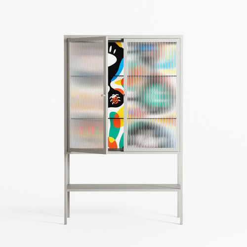Alive - Loft Cabinet - Vratislav Pecka - Chalk - Reeded glass