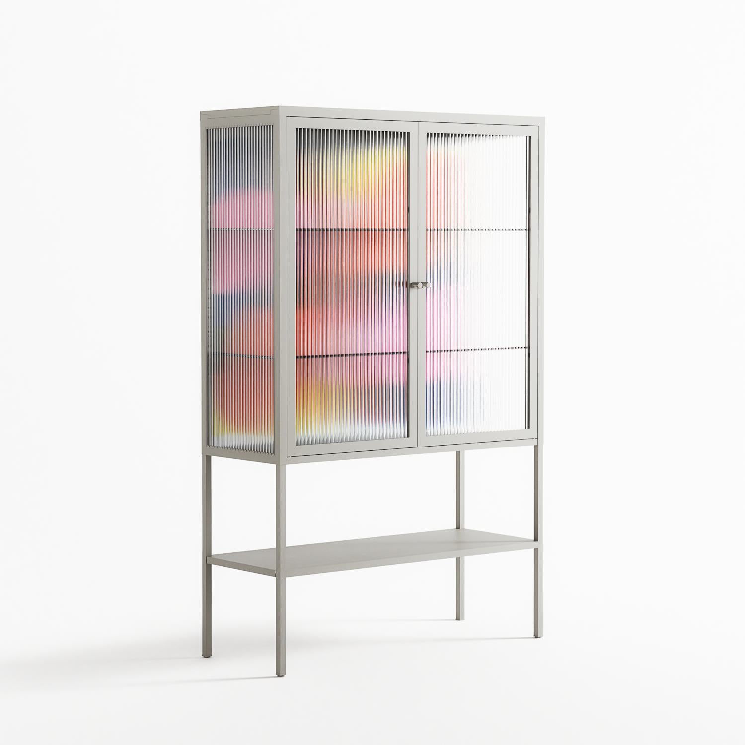 Blends - Loft Cabinet - Vratislav Pecka - Chalk - Reeded glass