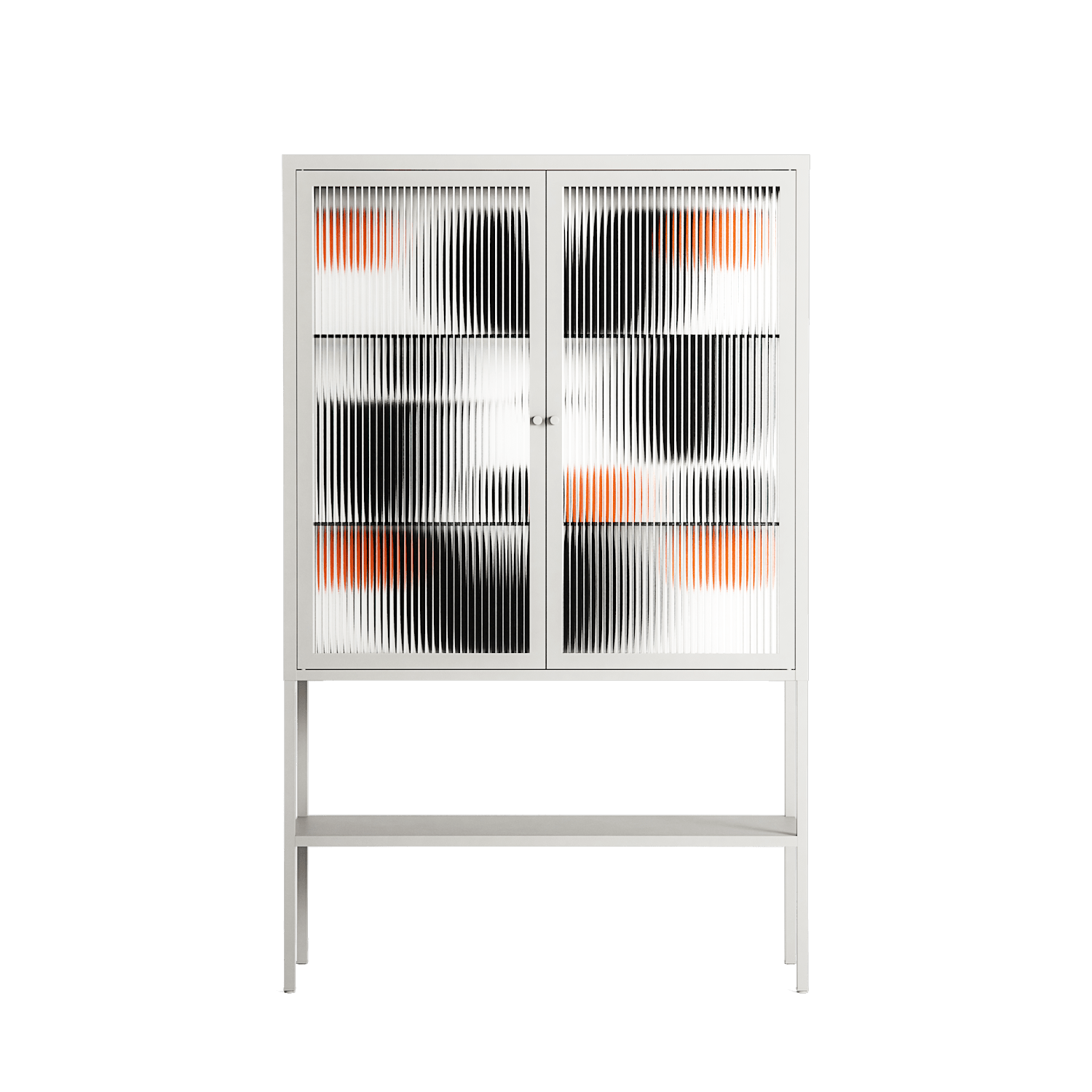 Conserto2 - Loft Cabinet - Vratislav Pecka - Chalk - Reeded glass