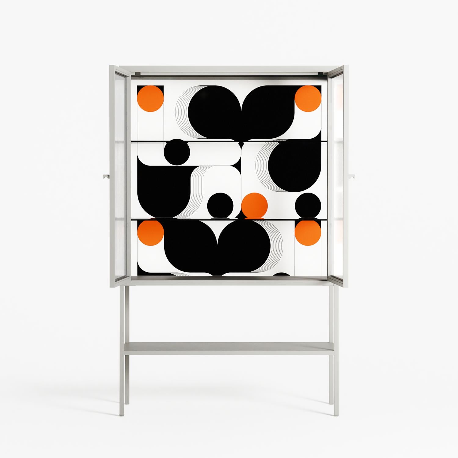 Conserto2 - Loft Cabinet - Vratislav Pecka - Chalk - Reeded glass