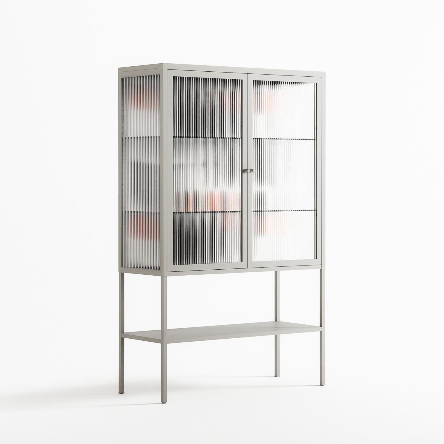 Conserto2 - Loft Cabinet - Vratislav Pecka - Chalk - Reeded glass