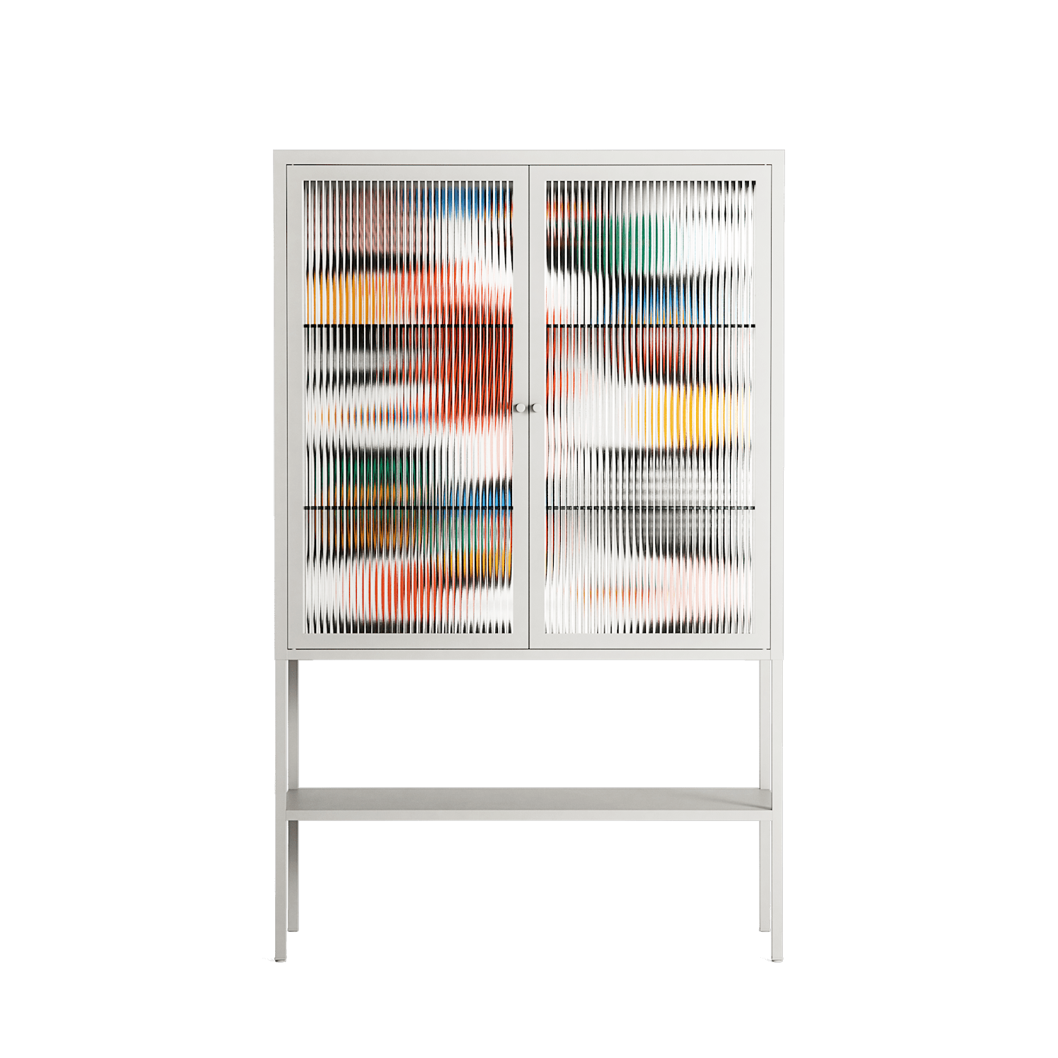 Connections - Loft Cabinet - Vratislav Pecka - Chalk - Reeded glass