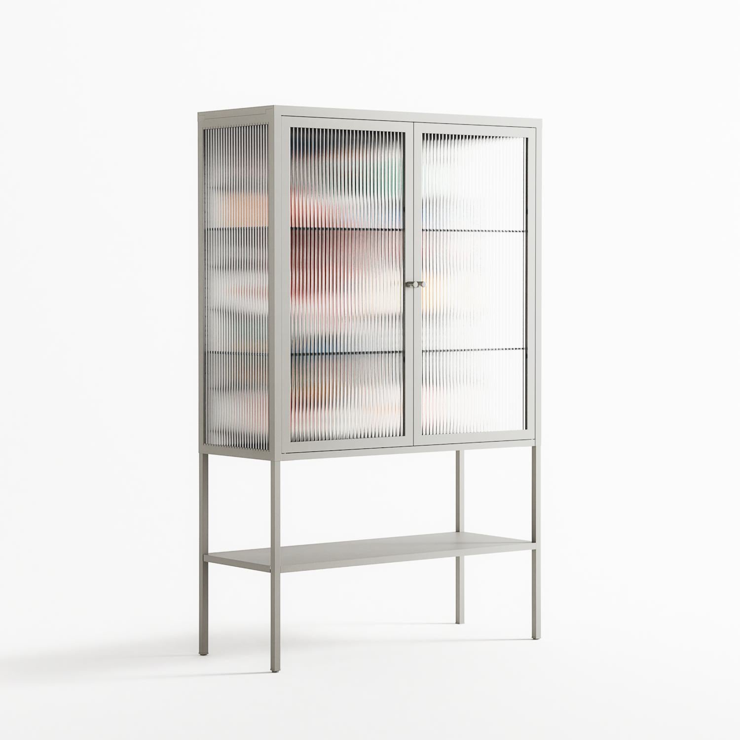 Connections - Loft Cabinet - Vratislav Pecka - Chalk - Reeded glass