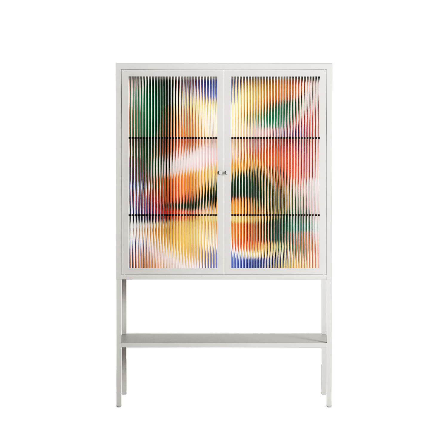 Gloss - Loft Cabinet - Vratislav Pecka - Chalk - Reeded glass