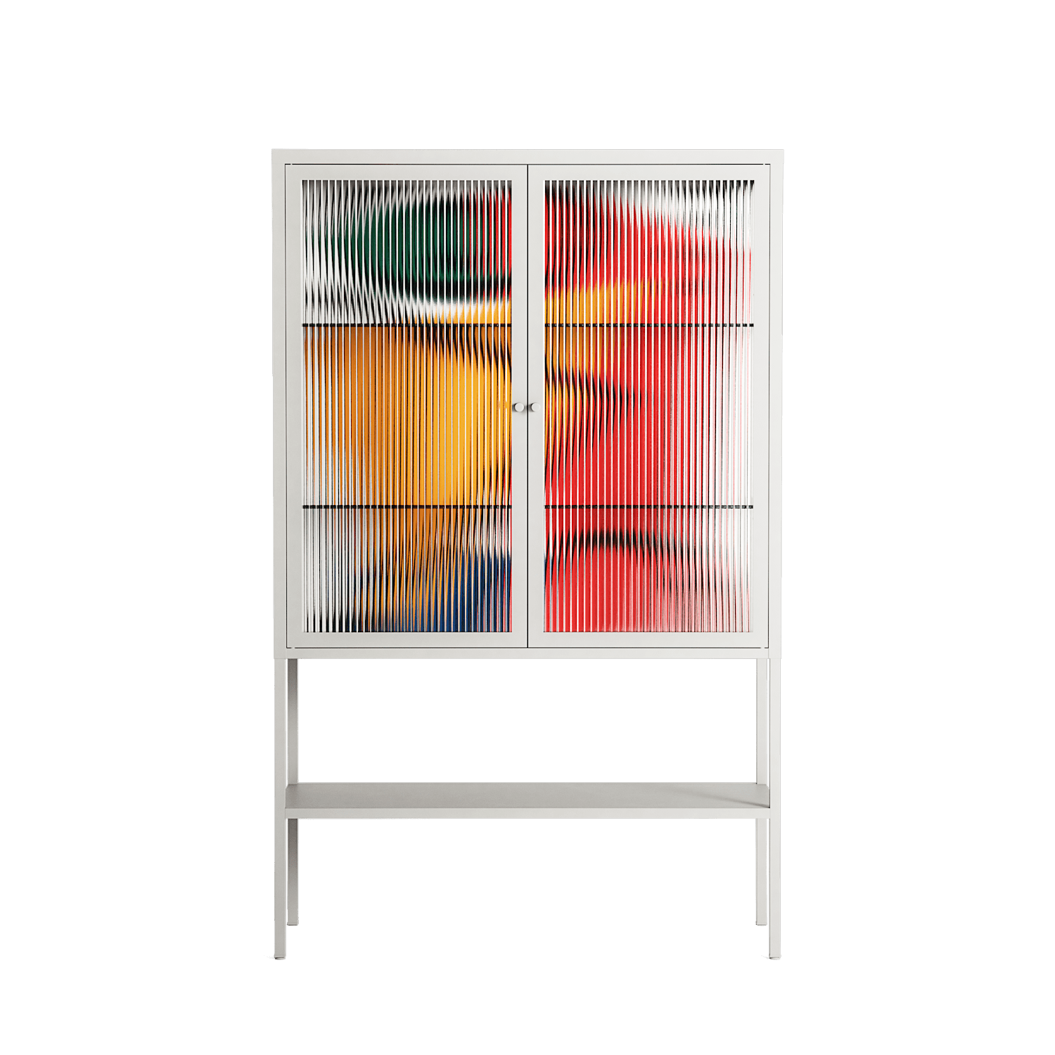 Misplaced - Loft Cabinet - Vratislav Pecka - Chalk - Reeded glass