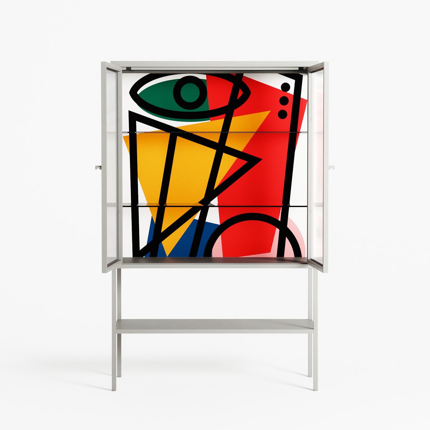 Misplaced - Loft Cabinet - Vratislav Pecka - Chalk - Reeded glass