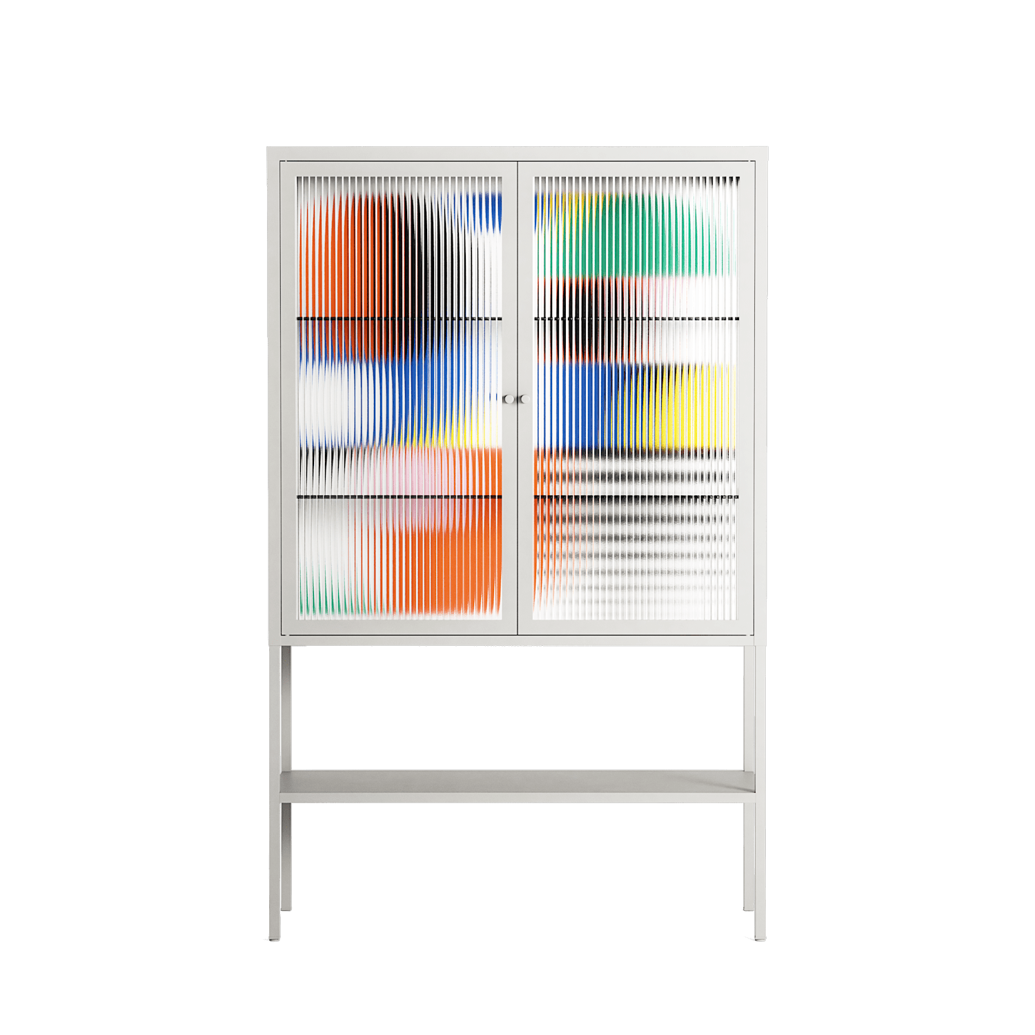 Murano - Loft Cabinet - Vratislav Pecka - Chalk - Reeded glass