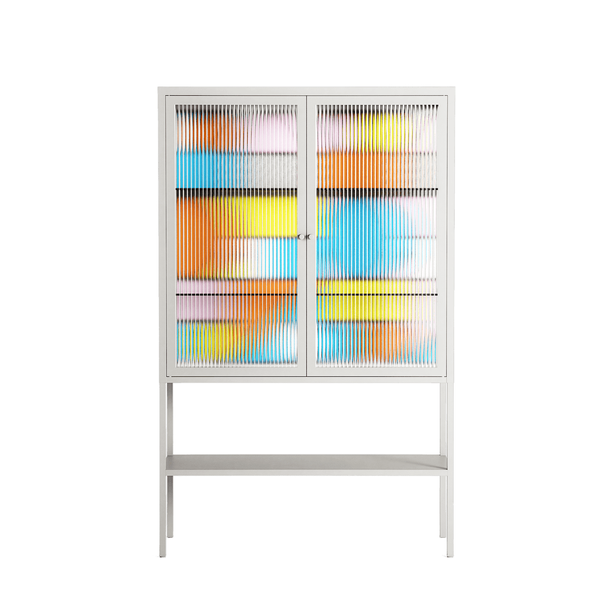 Palette - Loft Cabinet - Vratislav Pecka - Chalk - Reeded glass