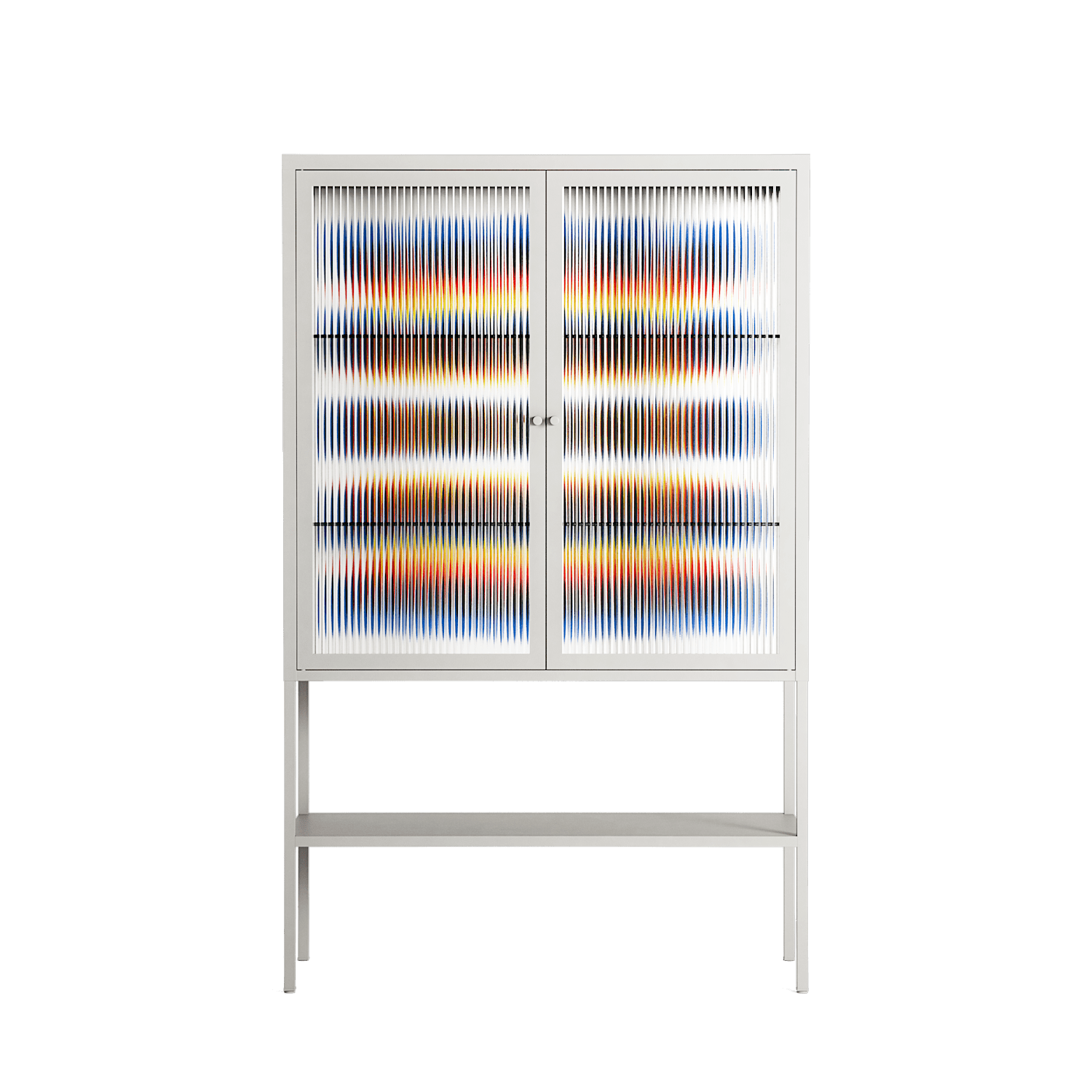 Perspektiva - Loft Cabinet - Vratislav Pecka - Chalk - Reeded glass