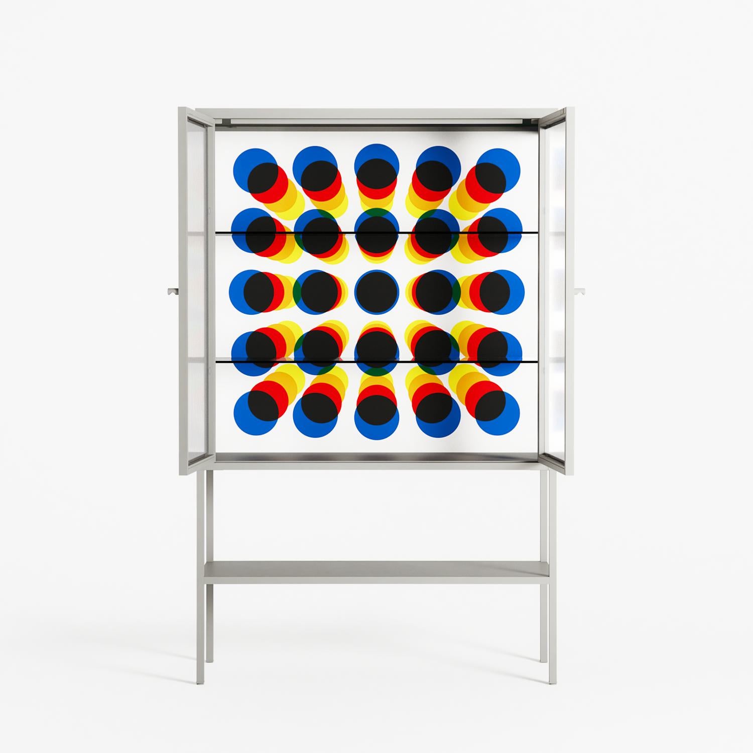 Perspektiva - Loft Cabinet - Vratislav Pecka - Chalk - Reeded glass