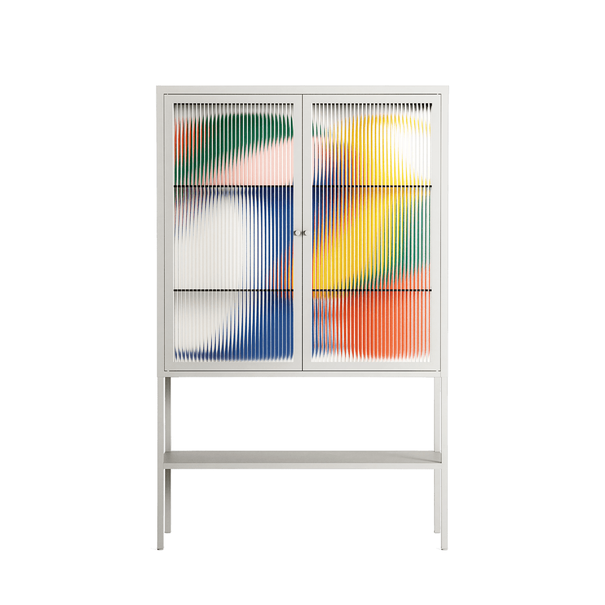 Spilled Paint - Loft Cabinet - Vratislav Pecka - Chalk - Reeded glass