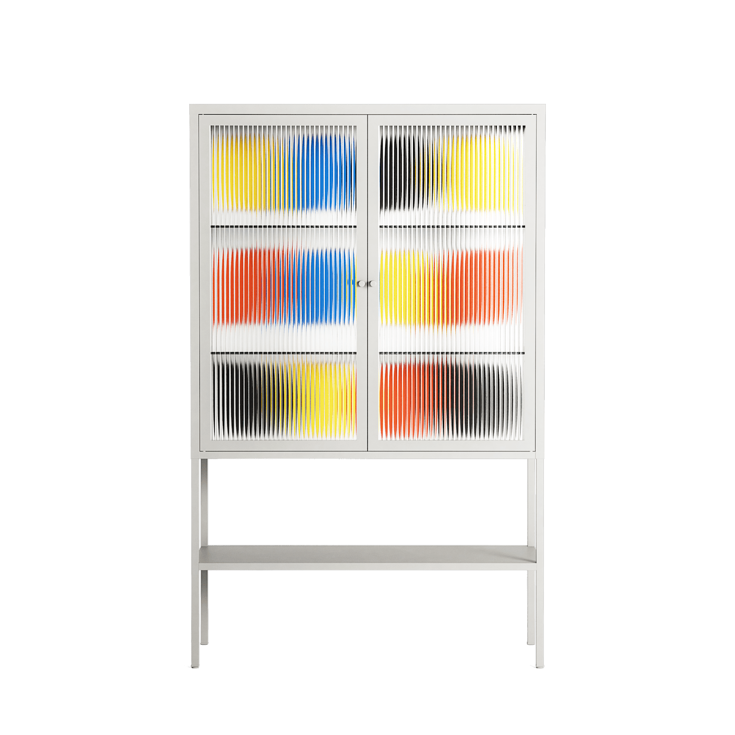 Springs - Loft Cabinet - Vratislav Pecka - Chalk - Reeded glass