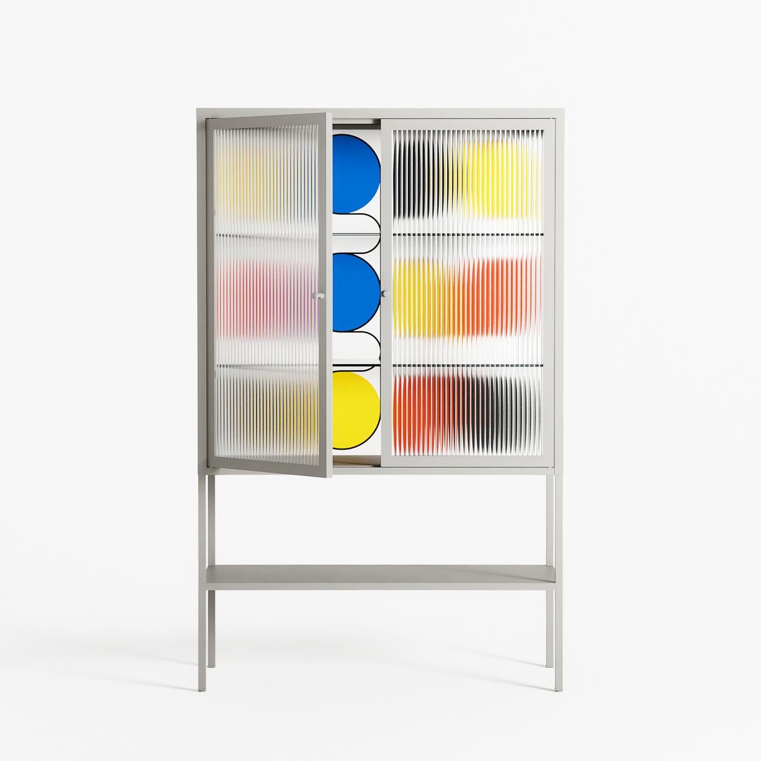 Springs - Loft Cabinet - Vratislav Pecka - Chalk - Reeded glass