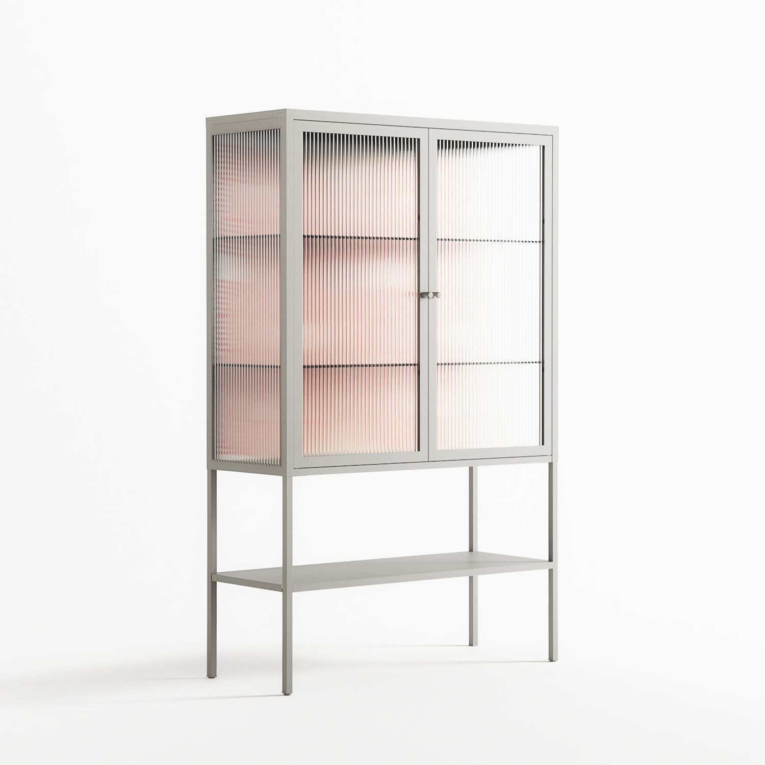 United - Loft Cabinet - Vratislav Pecka - Chalk - Reeded glass