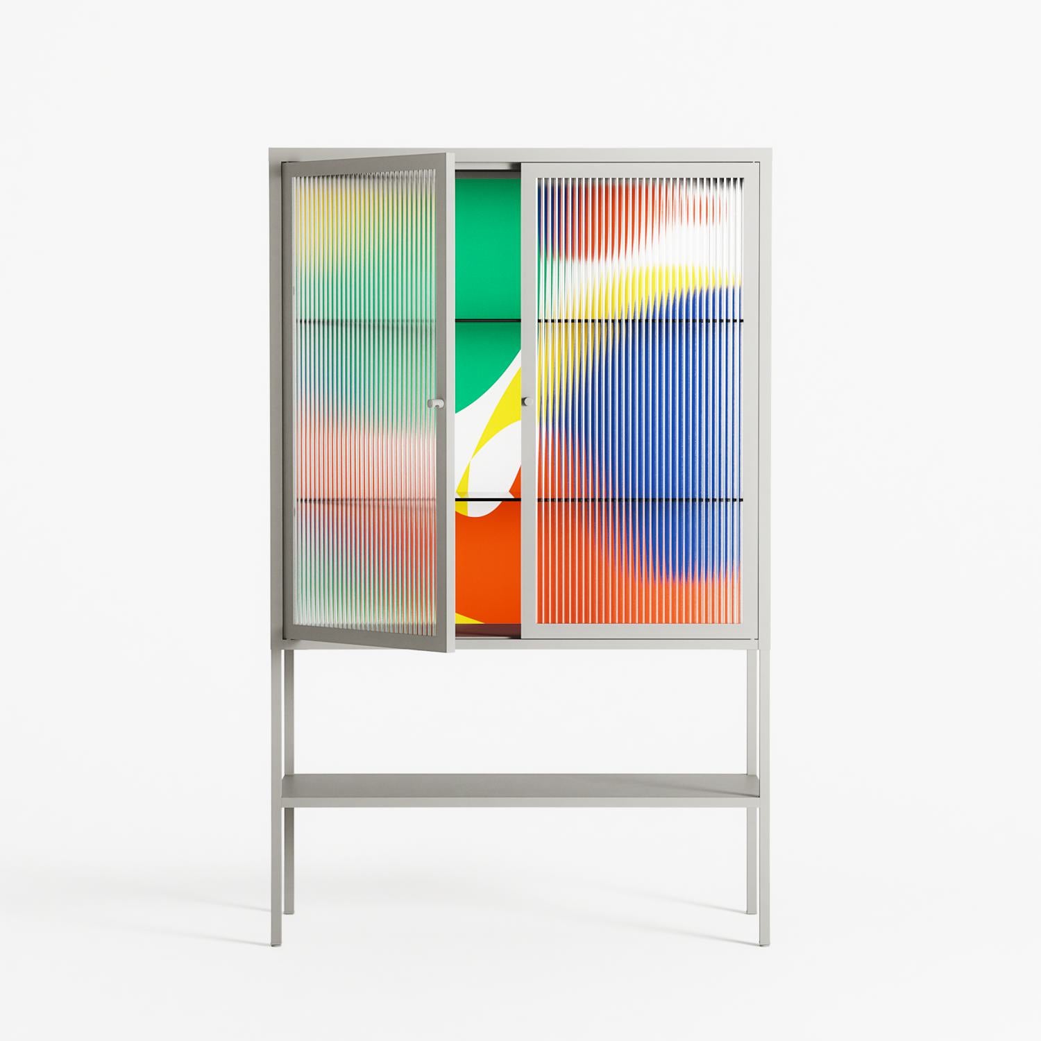 Vibrante - Loft Cabinet - Vratislav Pecka - Chalk - Reeded glass