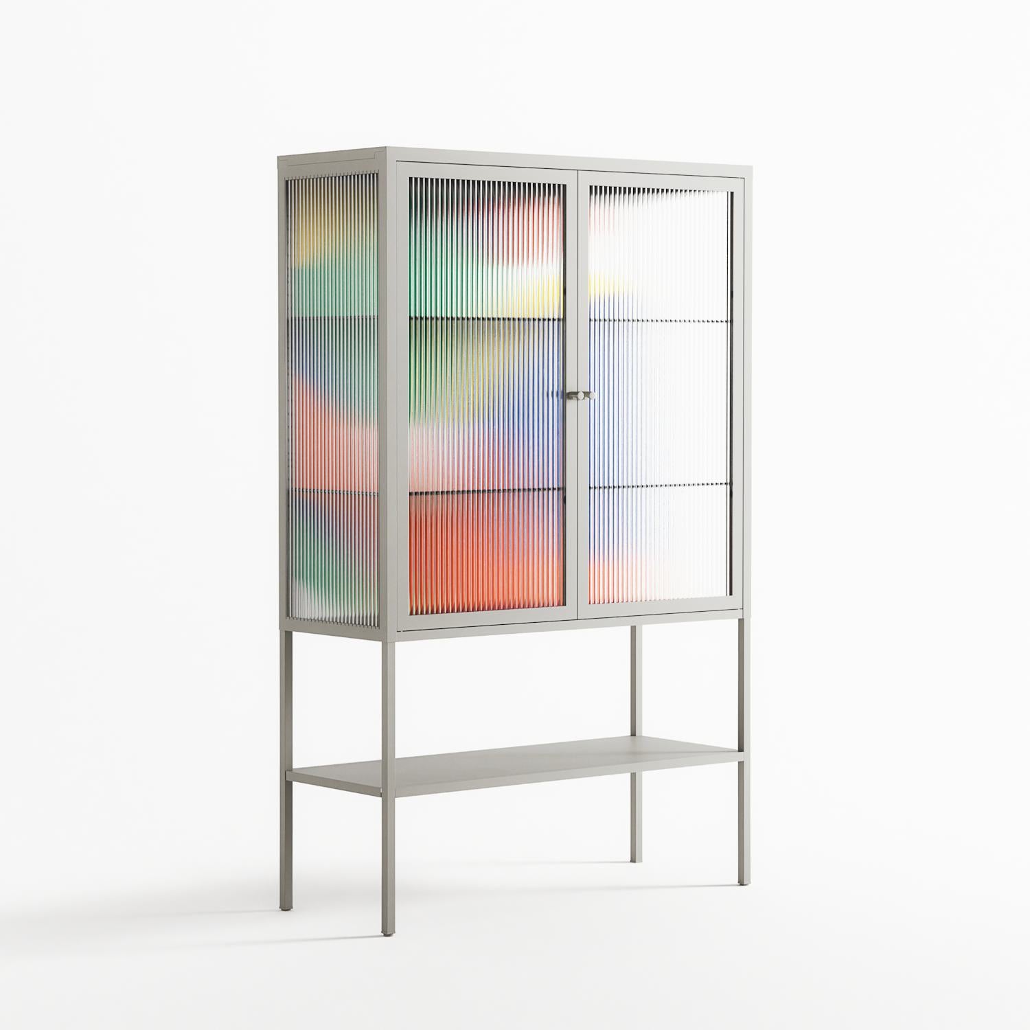 Vibrante - Loft Cabinet - Vratislav Pecka - Chalk - Reeded glass