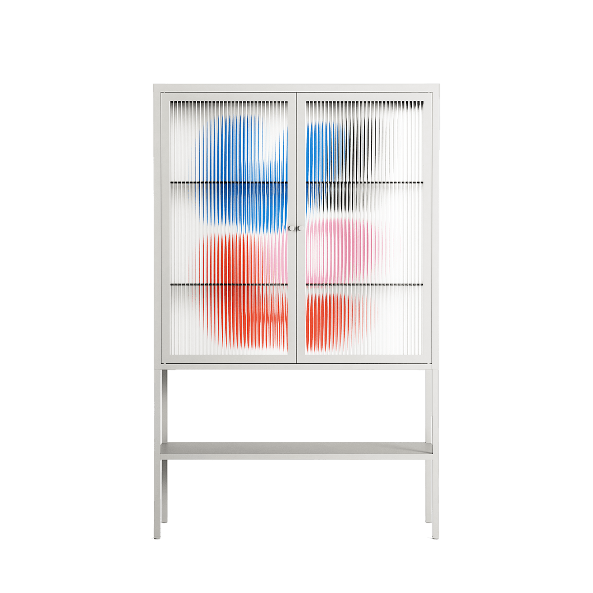 Wow - Loft Cabinet - Vratislav Pecka - Chalk - Reeded glass