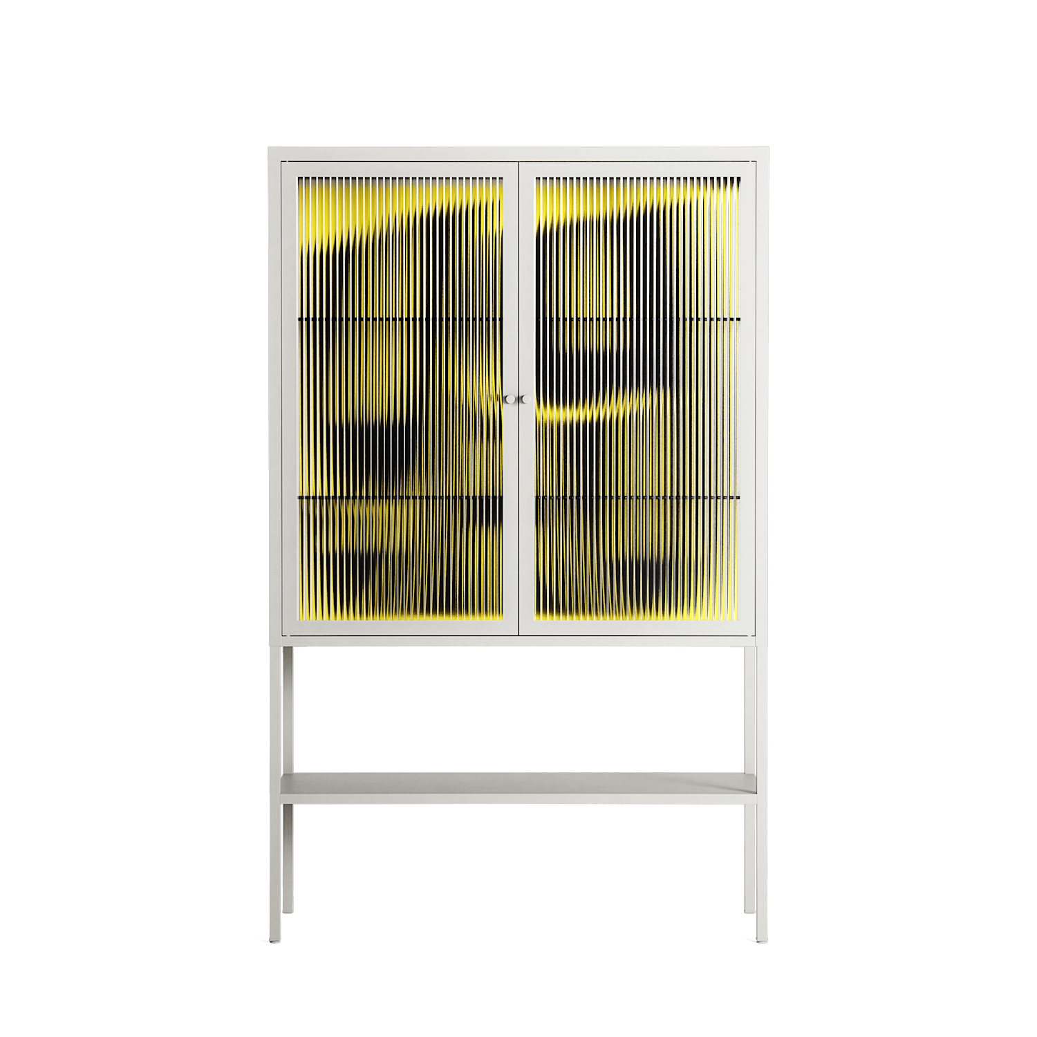 Yay - Loft Cabinet - Vratislav Pecka - Chalk - Reeded glass