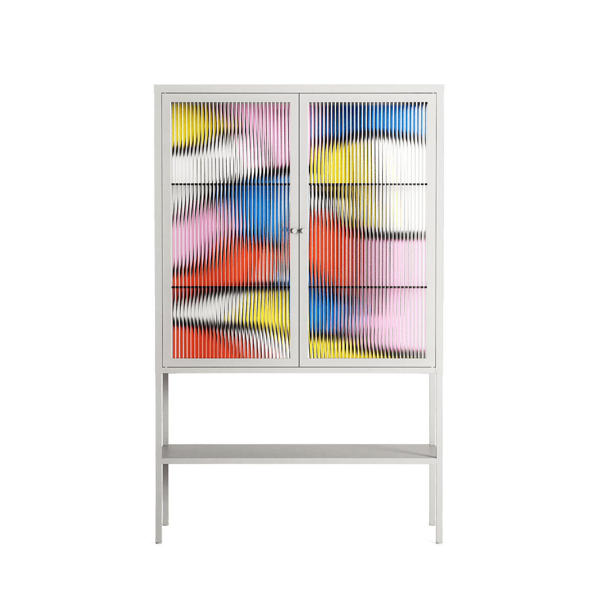 Yo - Loft Cabinet - Vratislav Pecka - Chalk - Reeded glass