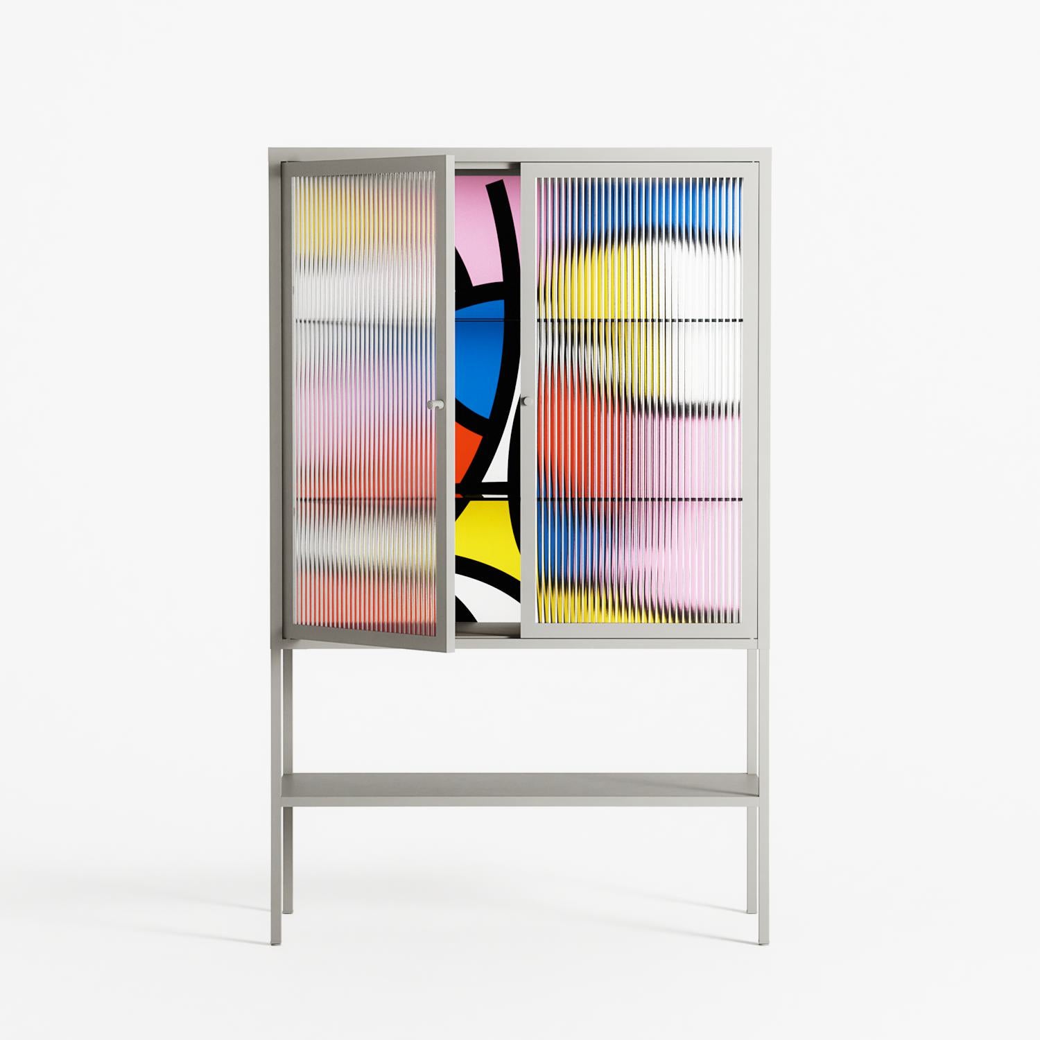 Yo - Loft Cabinet - Vratislav Pecka - Chalk - Reeded glass