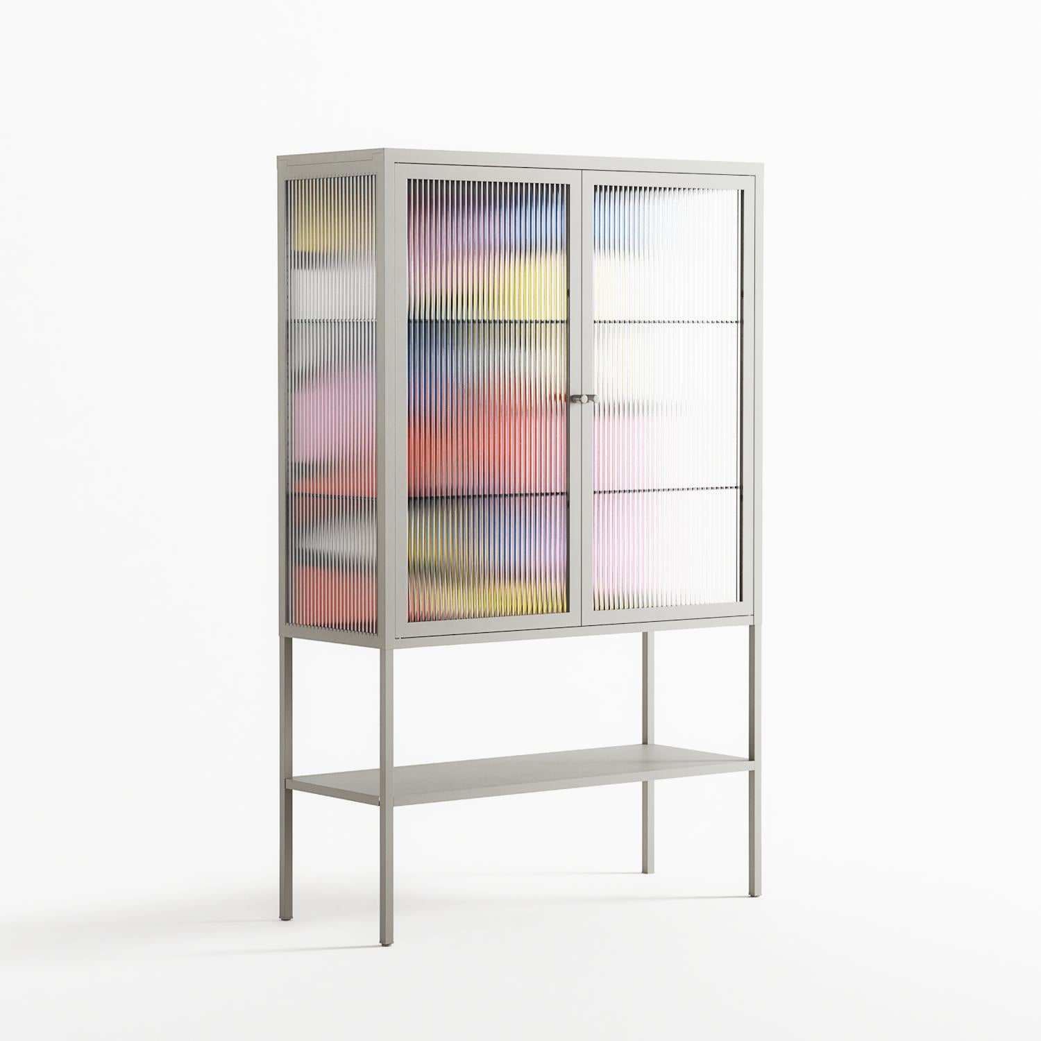 Yo - Loft Cabinet - Vratislav Pecka - Chalk - Reeded glass