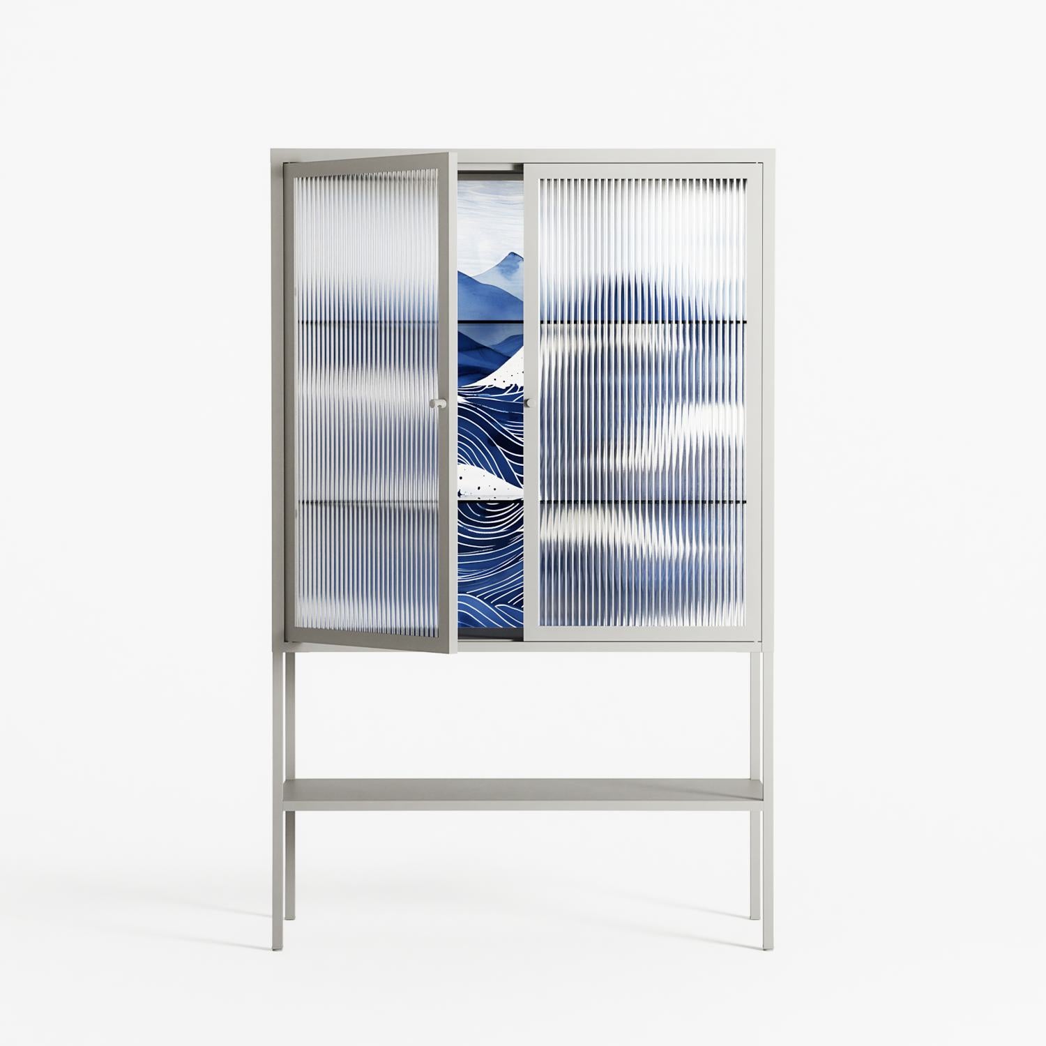 Dalgalar - Loft Cabinet - Nur Rydberg - Chalk - Reeded glass
