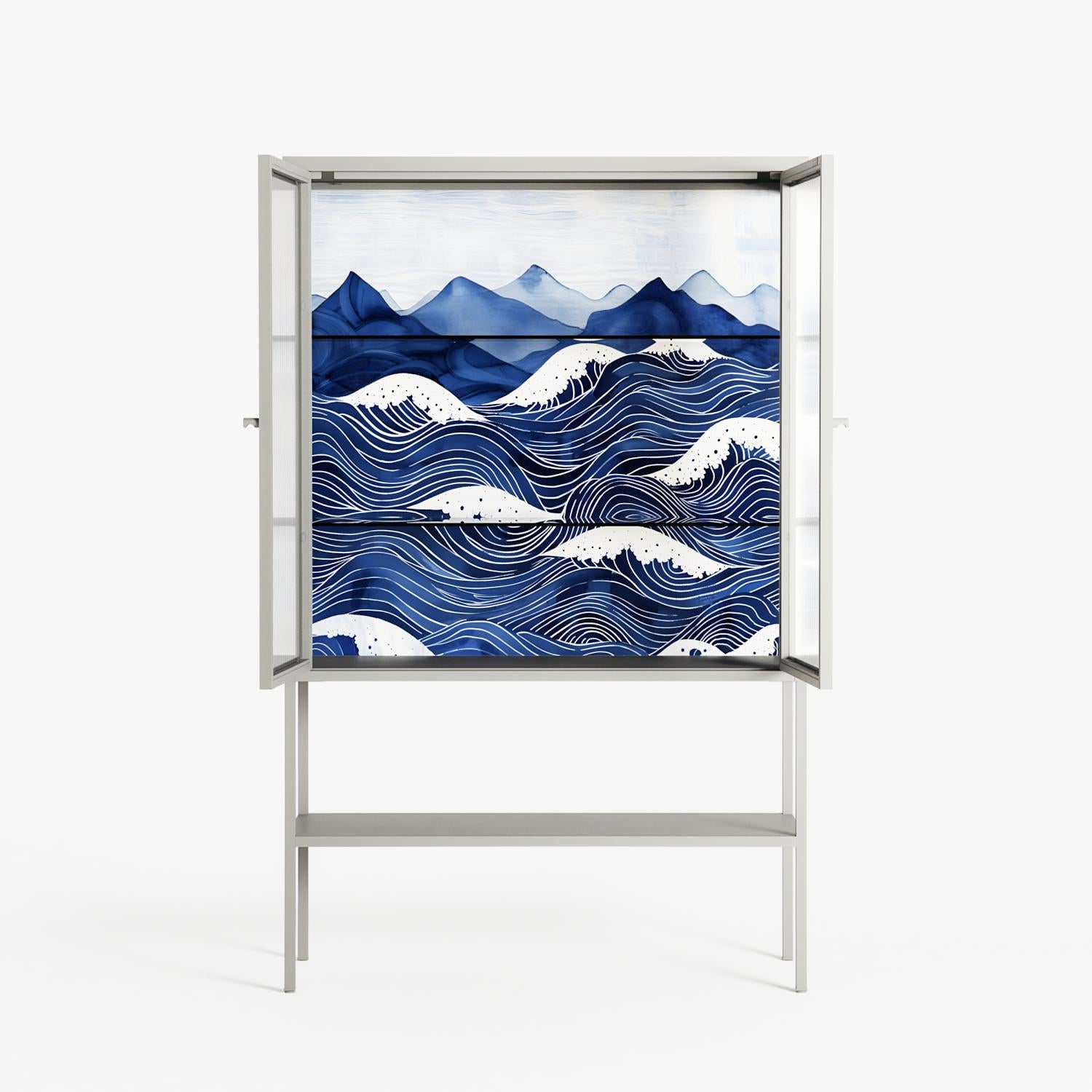 Dalgalar - Loft Cabinet - Nur Rydberg - Chalk - Reeded glass