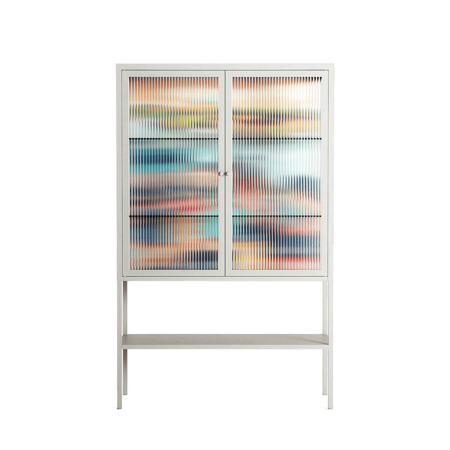 Gamla Stan - Loft Cabinet - Nur Rydberg - Chalk - Reeded glass