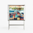 Gamla Stan - Loft Cabinet - Nur Rydberg - Chalk - Reeded glass
