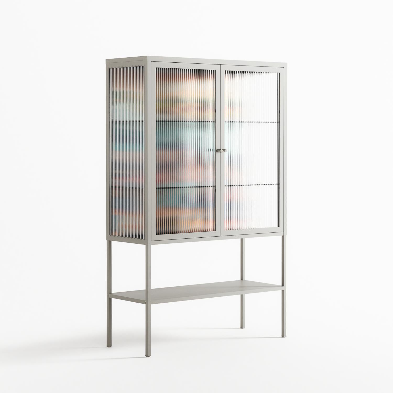 Gamla Stan - Loft Cabinet - Nur Rydberg - Chalk - Reeded glass