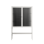 Hug 1 - Loft Cabinet - Andrea Devia-Nuño - Chalk - Reeded glass