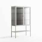 Hug 1 - Loft Cabinet - Andrea Devia-Nuño - Chalk - Reeded glass