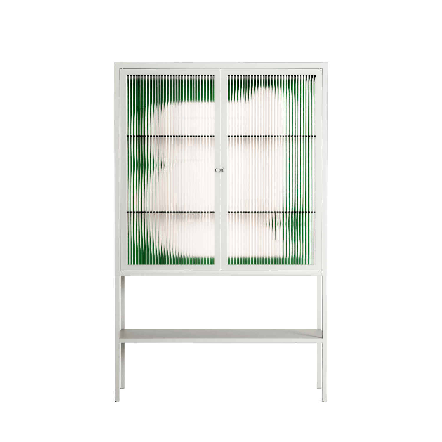 Rest 1 - Loft Cabinet - Andrea Devia-Nuño - Chalk - Reeded glass