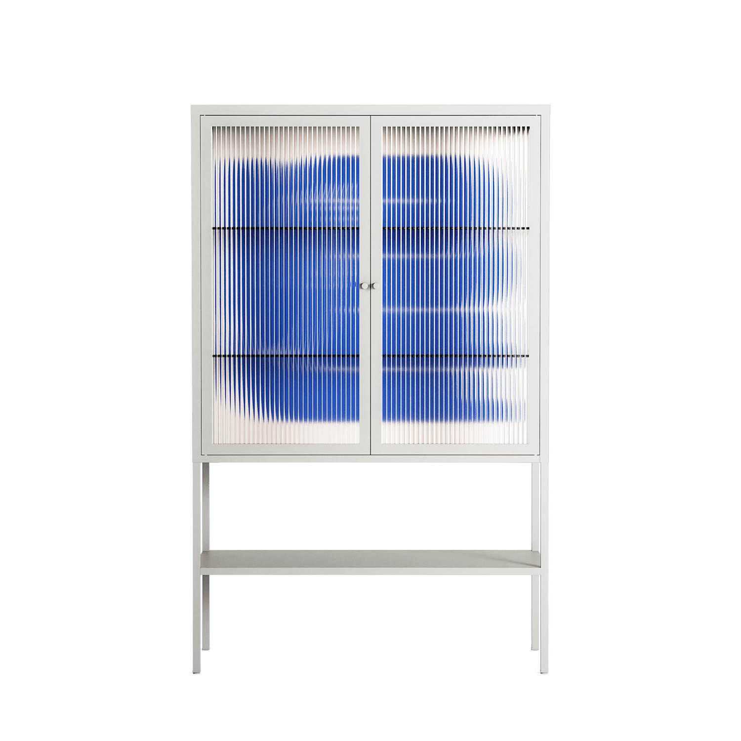Wait 2 - Loft Cabinet - Andrea Devia-Nuño - Chalk - Reeded glass