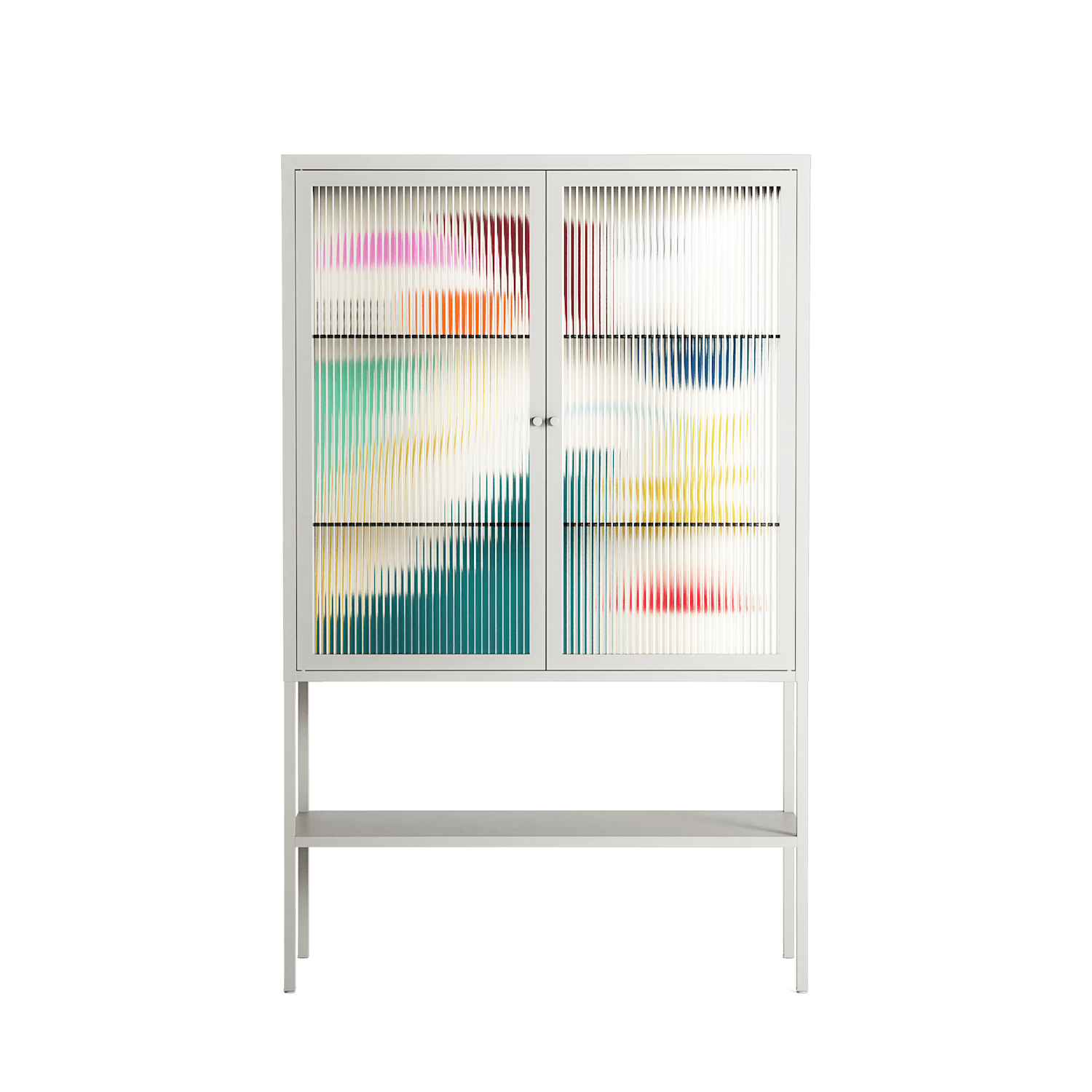 Garden Shapes - Loft Cabinet - Aley Wild - Chalk - Reeded glass
