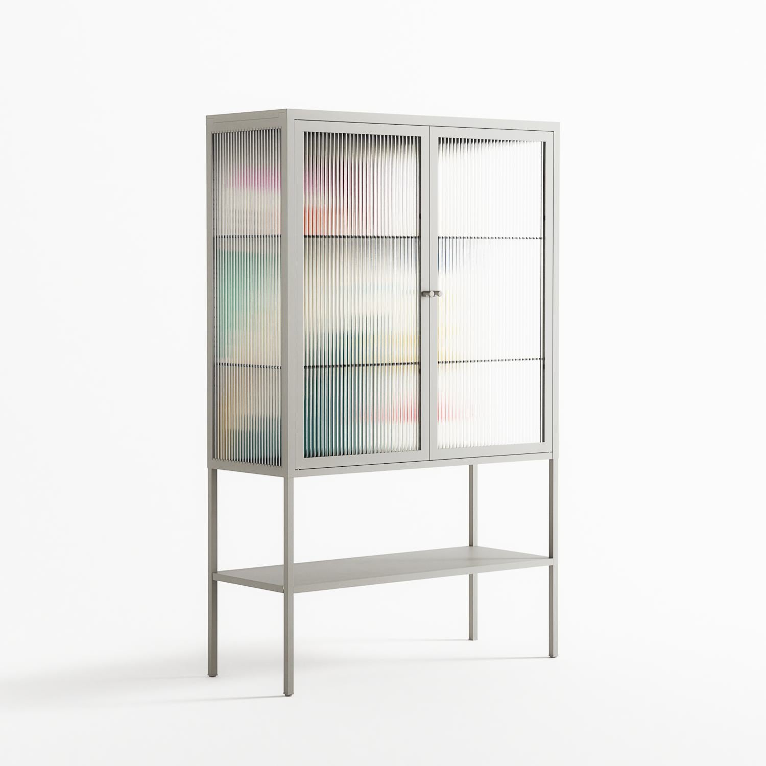 Garden Shapes - Loft Cabinet - Aley Wild - Chalk - Reeded glass