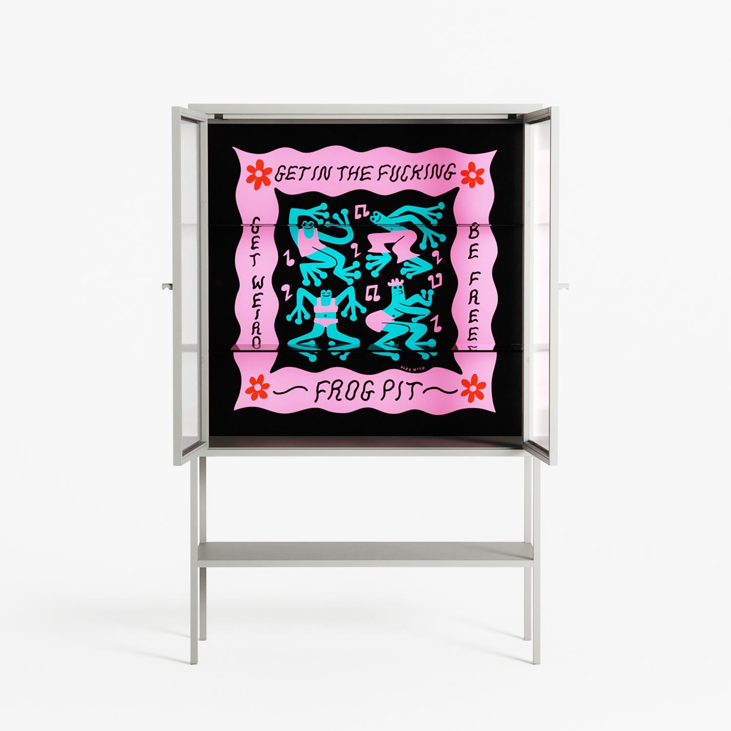 Get In The Fucking Frog Pit - Loft Cabinet - Aley Wild - Chalk - Reeded glass