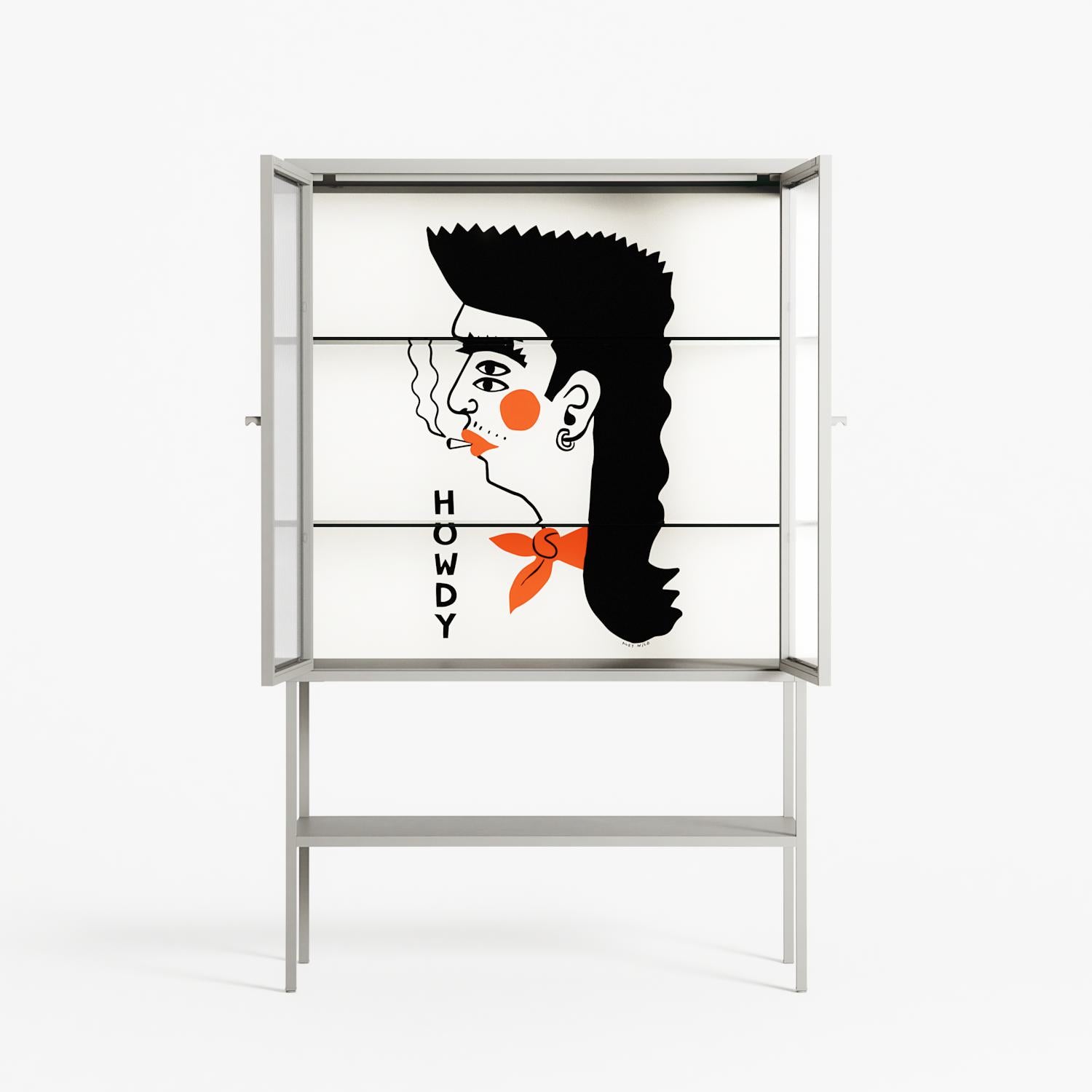 Howdy - Loft Cabinet - Aley Wild - Chalk - Reeded glass