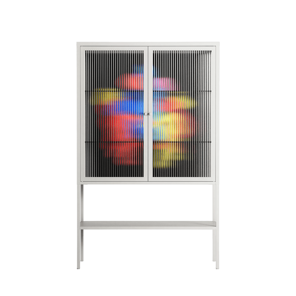 Mushroom Dance Multi - Loft Cabinet - Aley Wild - Chalk - Reeded glass