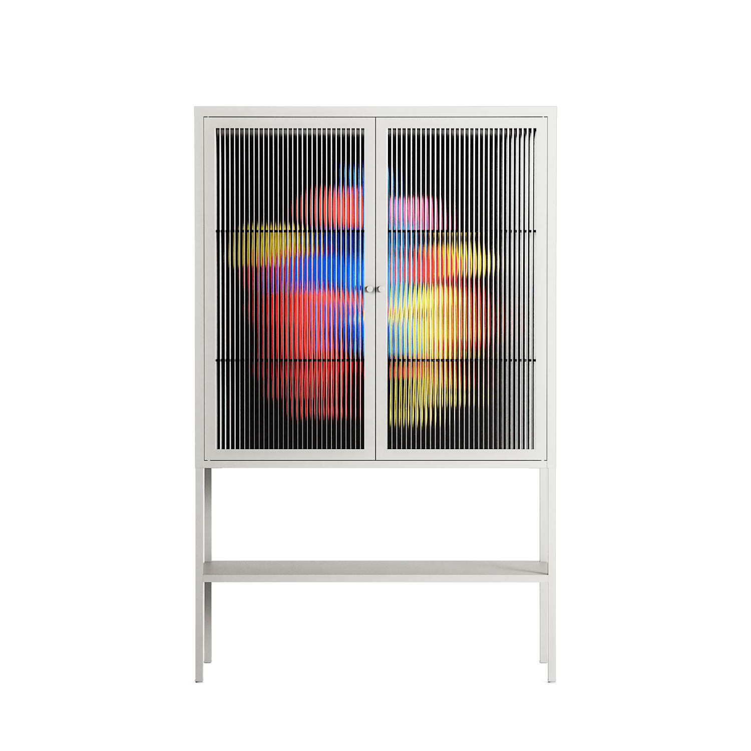 Mushroom Dance Multi - Loft Cabinet - Aley Wild - Chalk - Reeded glass