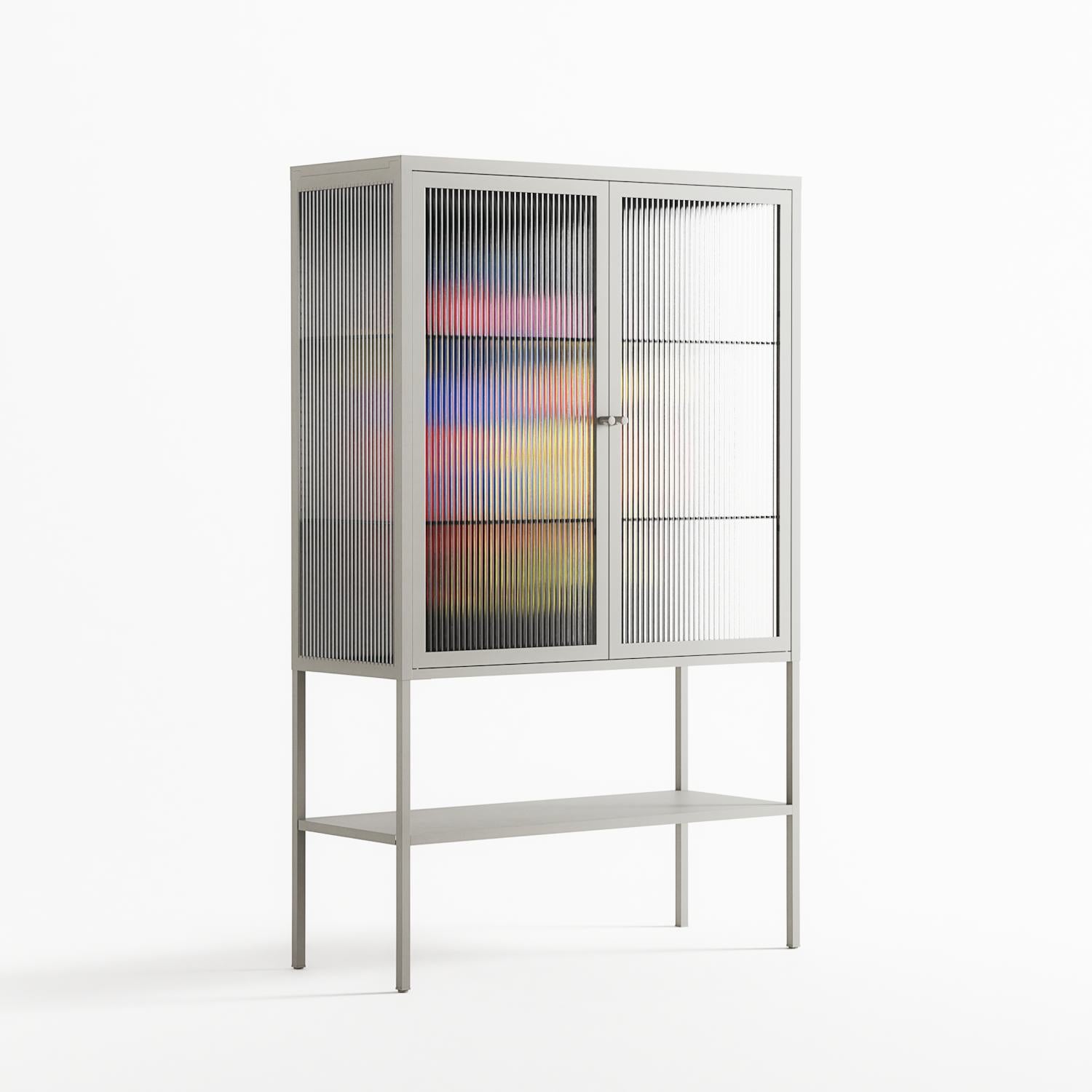 Mushroom Dance Multi - Loft Cabinet - Aley Wild - Chalk - Reeded glass