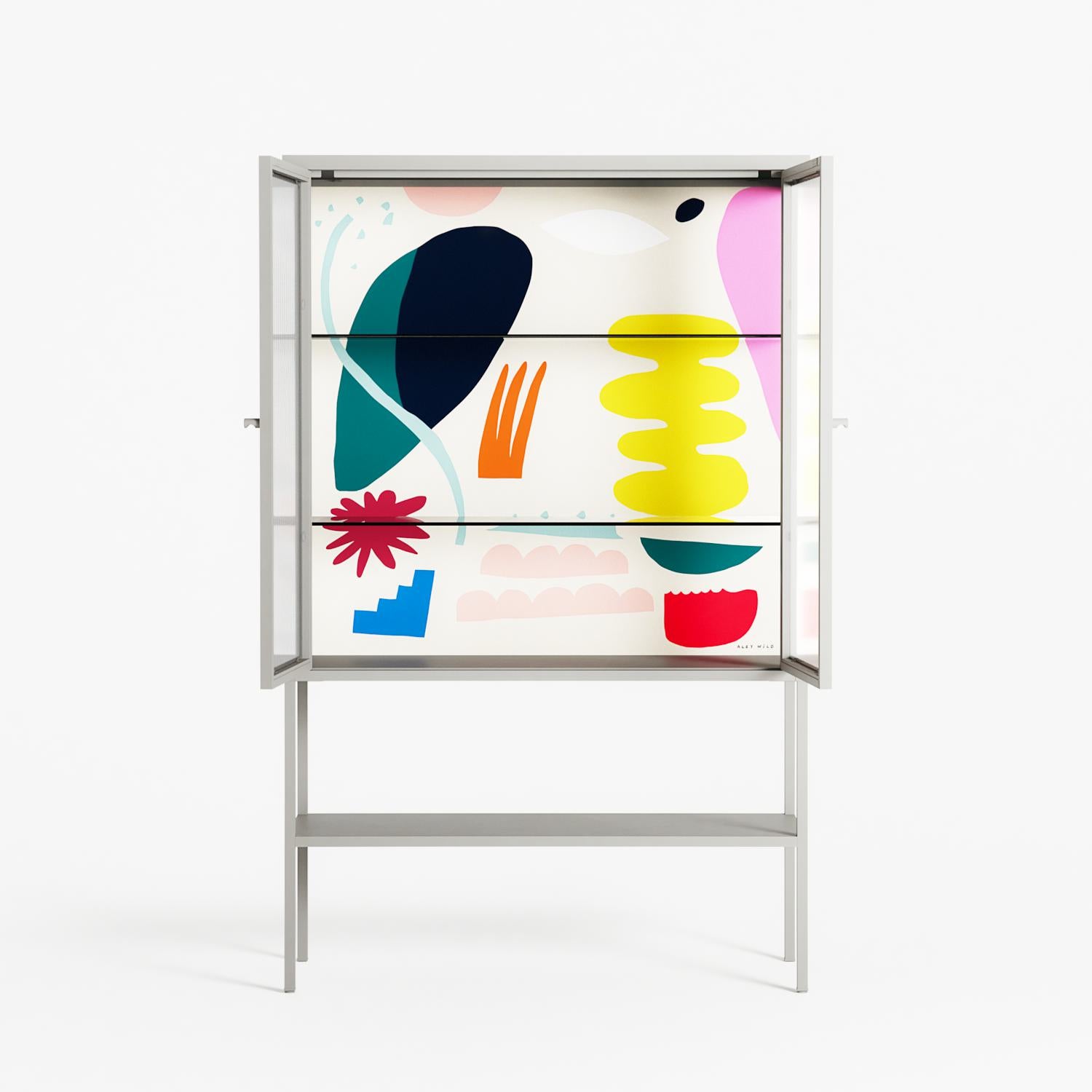 Sea Shapes - Loft Cabinet - Aley Wild - Chalk - Reeded glass