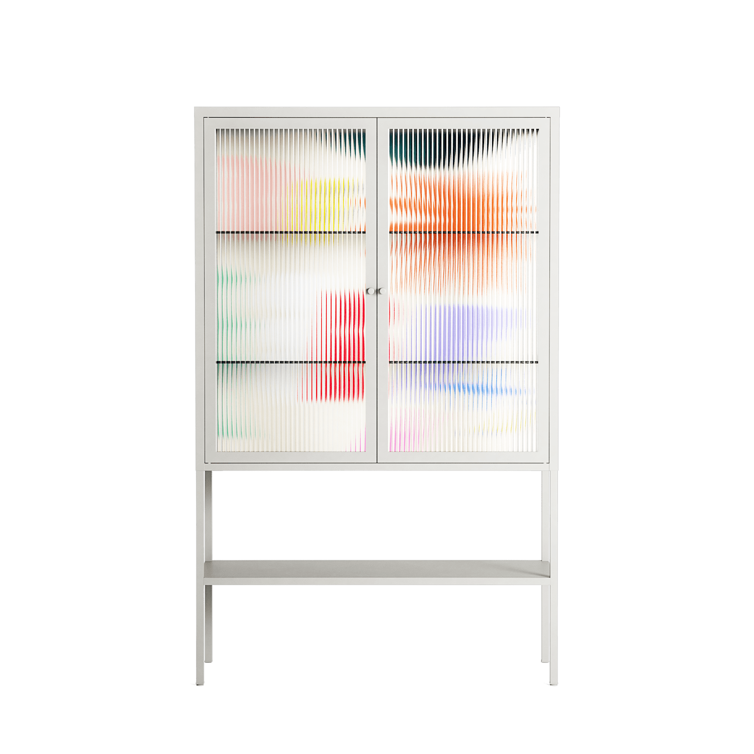 Surrender Shapes - Loft Cabinet - Aley Wild - Chalk - Reeded glass ...