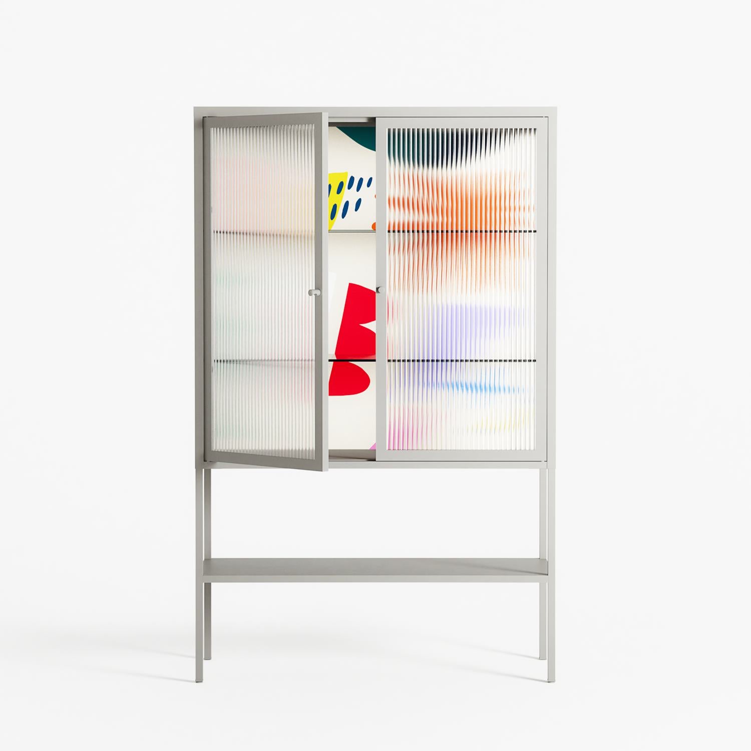 Surrender Shapes - Loft Cabinet - Aley Wild - Chalk - Reeded glass