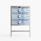 Blue Poppy 2 - Loft Cabinet - Katie O’Shea - Chalk - Reeded glass