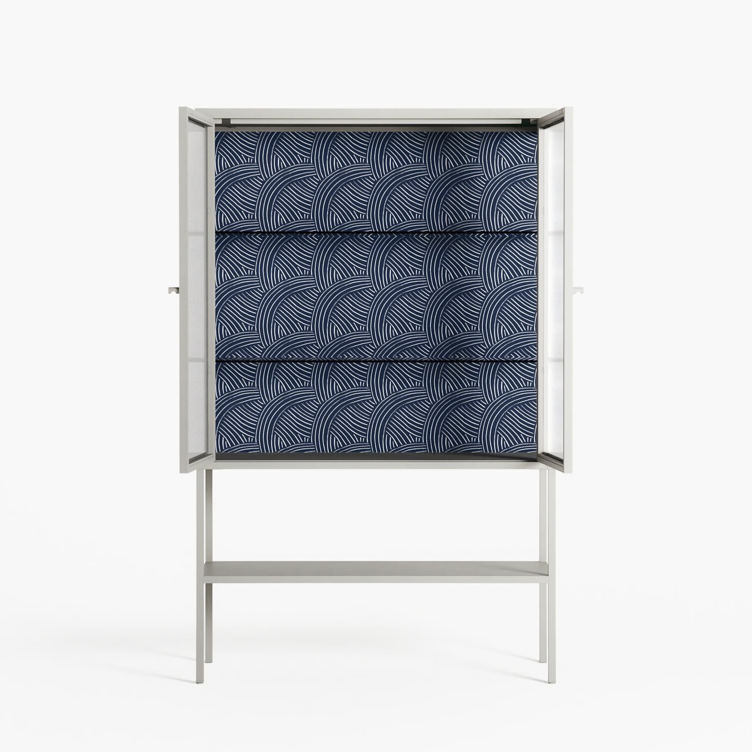 Basket Weave - Loft Cabinet - Katie O’Shea - Chalk - Reeded glass