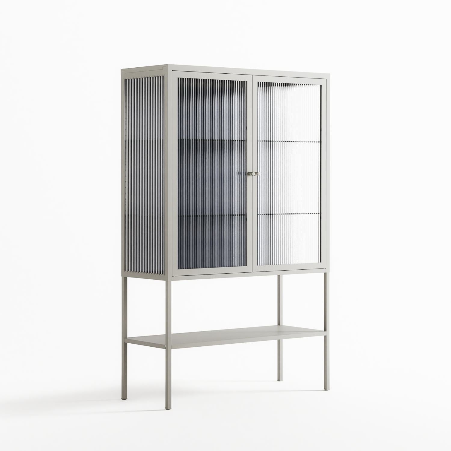 Basket Weave - Loft Cabinet - Katie O’Shea - Chalk - Reeded glass
