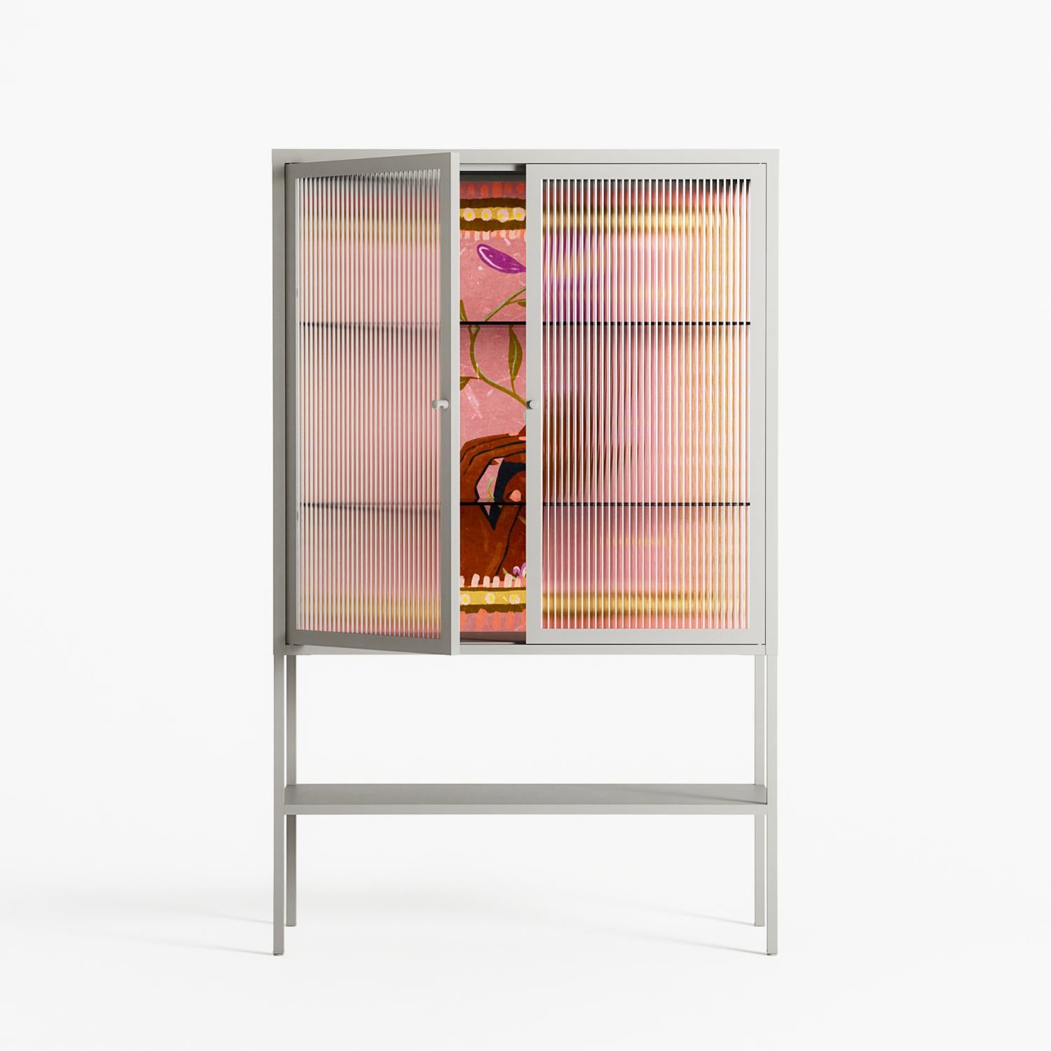 Connect With Nature - Loft Cabinet - Raissa Oltmanns - Chalk - Reeded glass
