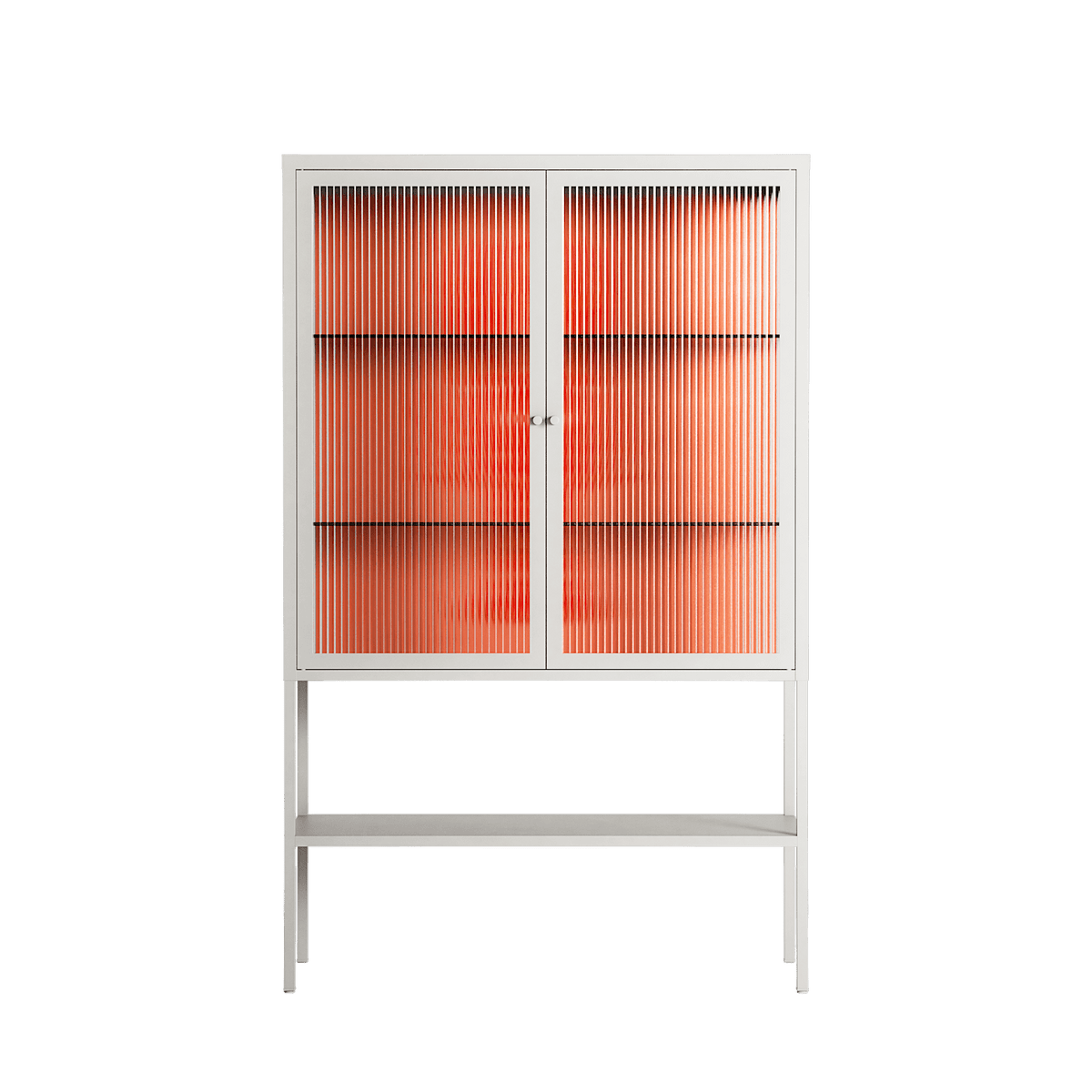 Lobster - Loft Cabinet - Raissa Oltmanns - Chalk - Reeded glass