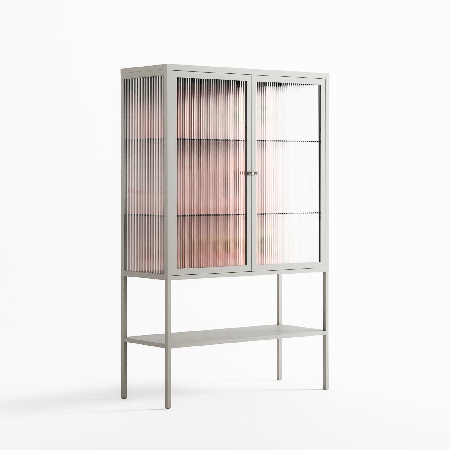 Woman at the Beach - Loft Cabinet - Raissa Oltmanns - Chalk - Reeded glass